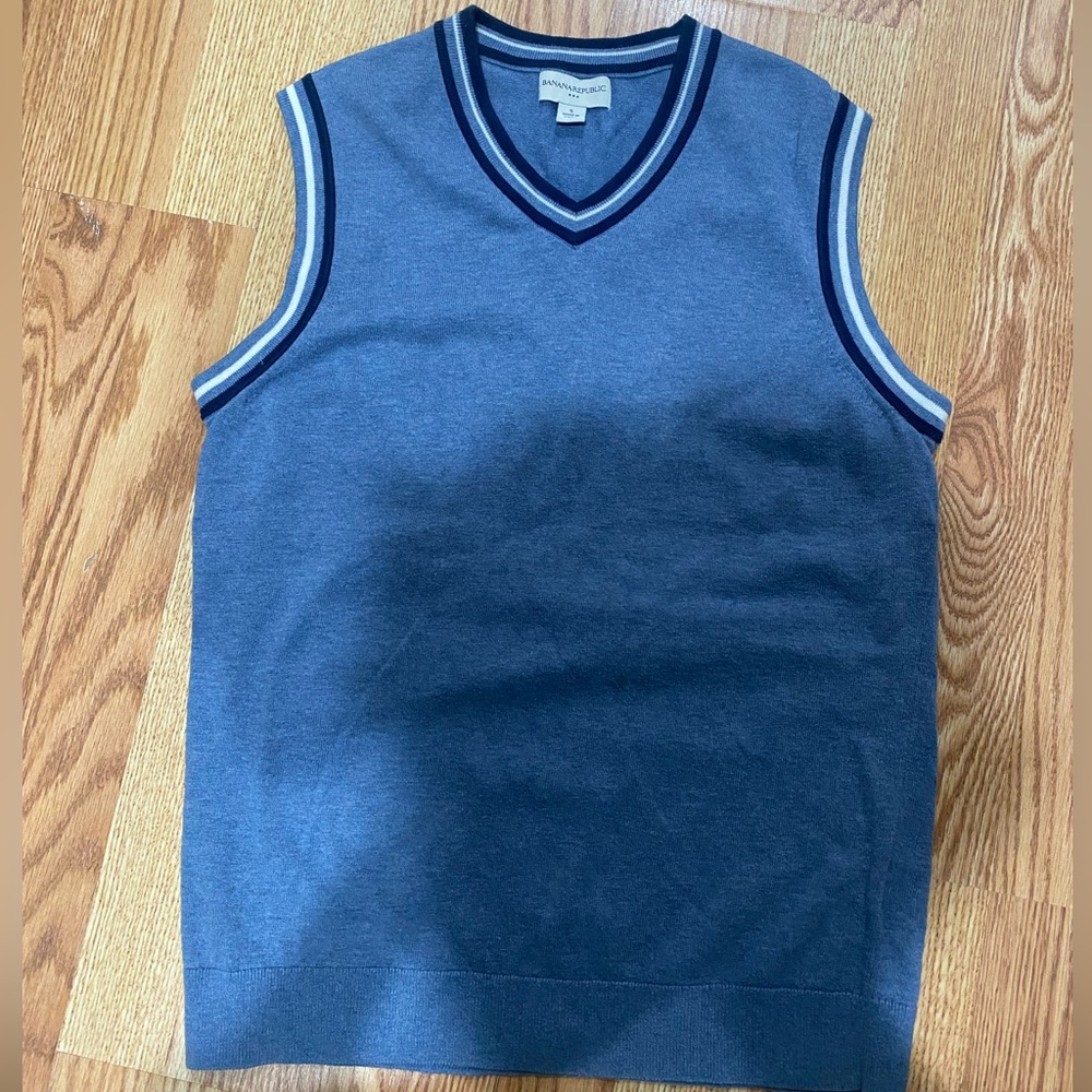 Banana Republic Blue White Sweater Vest Size Small